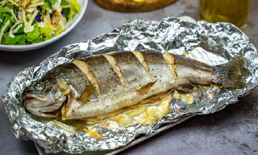 Форель, запеченная в фольге at Tbilisuri Ezo in Tbilisi }}