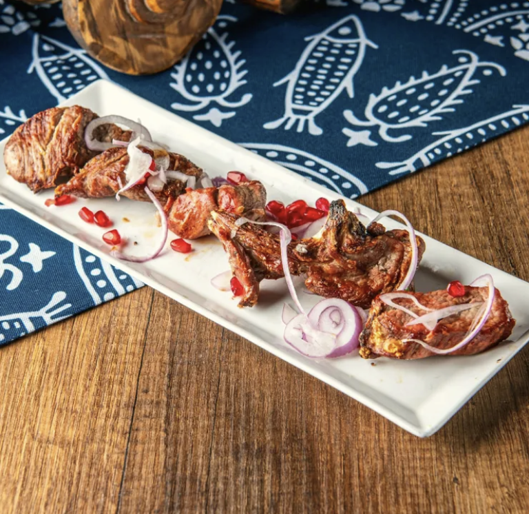 Lamb barbecue at Tbilisuri Ezo in Tbilisi }}