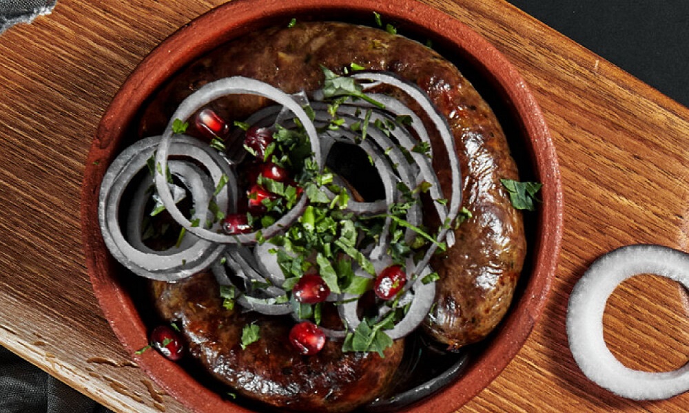 Купаты по-Имеретински at Tbilisuri Ezo in Tbilisi }}