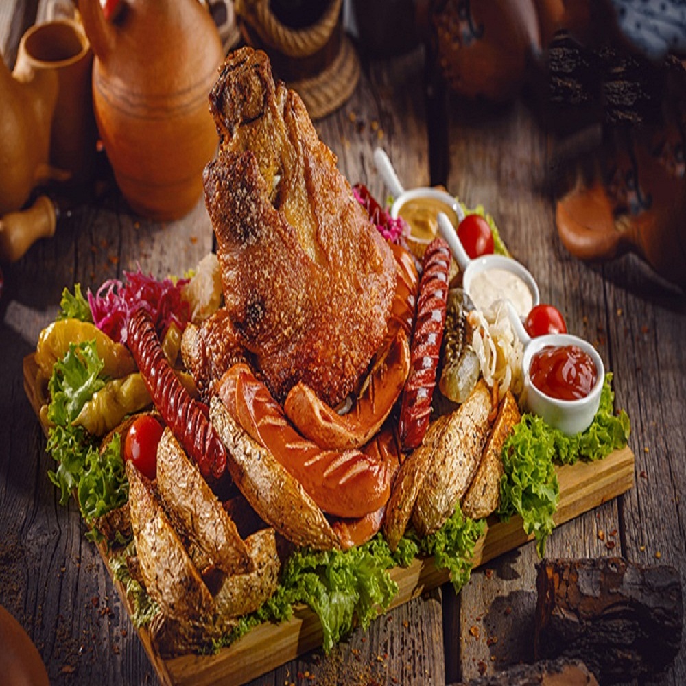ღორის კანჭის დაფა at Tbilisuri Ezo Georgian restaurant in Tbilisi }}
